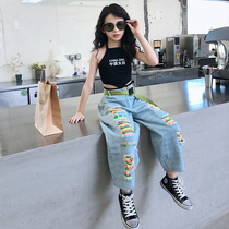 Girls Summer Fashion new spring children jazz dance costumes Girls street dance suit Chauer Fewer Children Walk Show Costumes