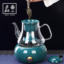 Teapot set Electric pottery stove teapot tea maker household net celebrity glass tea set flower tea small tea stove tea stove
