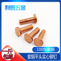 (M2M2 5M3M4 M5) a catty of GB109 red copper flat head rivet red copper flat cap solid Willow nail