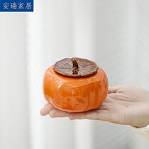 Everything is as good as Persimmon ornaments tea cans ceramic candy cans sealed candy trumpet custom wedding accessories