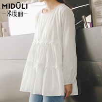 Pregnant women Spring and Autumn spring coat pregnant women shirt loose doll base shirt long fashion long sleeve shirt