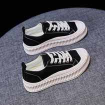 Thick-soled womens shoes 2021 new summer thin canvas shoes wild explosion muffin bottom biscuit shoes white shoes summer