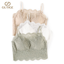 Lace bandeau underwear womens anti-light inside the chest wrapped in summer thin white gathered beauty back sling bra cover