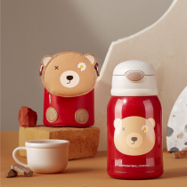 Excellent pocket only childrens thermos cup with straws dual-purpose water cup for boys and girls kindergarten pupils baby kettle