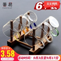 6 glass kung fu small teacups with small thick transparent tea cups heat-resistant household tea set