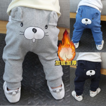Baby Pants Plus Suede Autumn Winter New Female Baby Boy Great Pp Spring Summer High Waist Open Crotch Fart Pants Outside