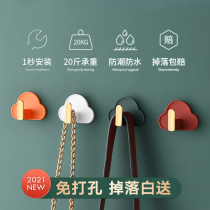 Punch-free hook strong viscose hook clothes hook strong load-bearing bathroom toilet seamless door rear hook