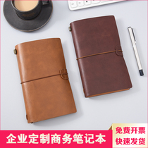 Wen Ke Hand Account Japanese A6 Travel Book Retro Loose Sheet Notepad Custom LOGO Portable Bookkeeping Notebook Removable Portable Diary Creative Leather Stationery Business Gifts