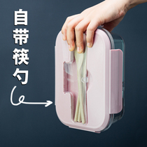 Glass lunch box office workers can microwave oven heating special bowl divider student lunch box fruit lunch preservation box