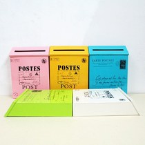 Retro mailbox iron box wall opinion box post box home decoration shooting props Wall Wall Wall Wall decoration
