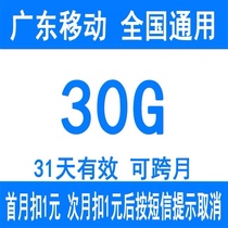 Guangdong mobile data recharge 30G domestic general mobile phone data overlay package fast arrival valid for 30 days