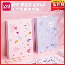 Del folder information book a4 insert fresh and cute small transparent page sheet paper sorting students with pregnancy test song score multi-layer collection report sheet steel clip organ bag