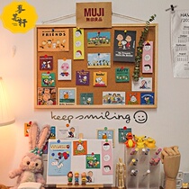 Photo wall background board plank-free ins Wind photo wall hanging wall cork board creative Net red decoration hanging