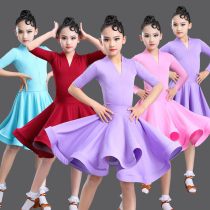 Children Latin dance Dancing Girls Dance Exercises to Split Summer Children Latin Dance Competition CauLevel Provisions Grand Pendulum Skirts