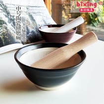 Japanese ceramic grinding bowl baby food supplement tableware grinder baby fruit and vegetable rice paste food grinder grinding bowl