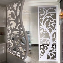 Custom hollow carved board Partition aisle lattice ceiling Living room entrance European background wall screen through the flower board