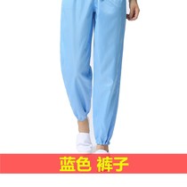 Anti-static pants Food electronics factory dust-free workshop protection Foxconn blue white work clothes unisex