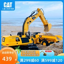 CAT Carter large remote control excavator toy car Children charging construction car hook machine push excavator boy