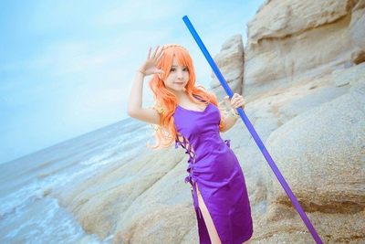 One Piece Nami Zou Island Purple Dress Cosplay Costume – Gcosplay