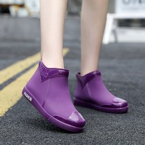 Womens rain shoes non-slip summer Japanese fashion rain boots high-grade new mid-tube galoshes summer fashion water shoes