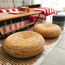 Straw wed futon tatami cushion on the ground Japanese-style padded rattan home round cushion meditation mat