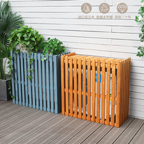 Anti-corrosion wood air conditioning outer machine flower rack Outdoor balcony shelf decoration outdoor air conditioning host solid wood outer machine cover