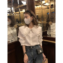 Pregnant Woman Shirt Doll Collar Big Code Loose White Shirt Fashion Spring Autumn Long Sleeve Thin Cover Tummy Blouse Summer