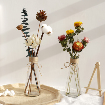Ins immortal real flower dried bouquet air-dried natural small daisy kapok eucalyptus leaf living room decoration decorative ornaments