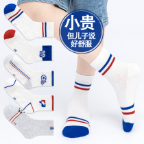 Children socks Summer thin Pure Cotton Boy Spring Full Cotton Summer Spring Autumn Boy Mesh Big Boy Midcylinder Sport