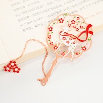 Manufacturers custom Sika deer bookmarks Chinese style rose gold metal crafts gifts create classical vintage lettering