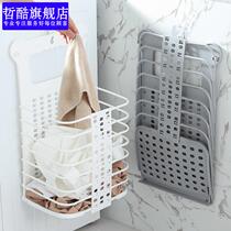 Toilet put clothes artifact dirty clothes basket foldable laundry basket dirty clothes wall hanging household bathroom artifact