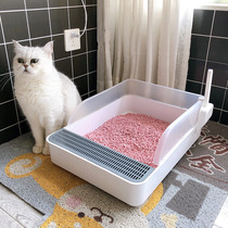 Open cat sand basin cat litter anti-splashing semi-enclosed cat excreting basin cat toilet small large cat supplies