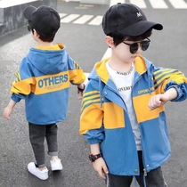 Boy autumn winter coat 2021 new foreign style childrens windbreaker medium and long coat Korean handsome childrens clothing