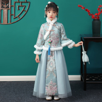 Children's Hanfu Girls Chinese New Year Dress New Year Dress Super Fairy Thickened Tang Dress Baby New Year Dress Winter Dress