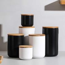 Nordic ceramic seal jar kitchen grain storage jar storage jar storage can can coffee tea can seal box