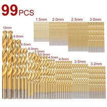 Special price high speed steel plated titanium straight shank twist drill 99pc set drill bit 1 5mm-10mm woodworking portiser suit