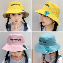 Childrens hat spring and autumn thin male baby sunshade fishermans hat cute dinosaur girl sun hat summer