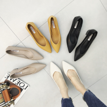 Genuine leather tide brand 2021 new single shoes womens shoes Korean version of the medium heel thick heel high heel flat work pointed grandma shoes