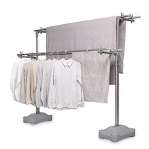 Outdoor floor-to-ceiling telescopic suncoat artifact stainless steel balcony non-perforated telescopic clothes rod large DIY drying rack