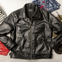 Qki selection 1930s style horse leather leather leather jacket fit short style