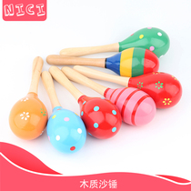 Baby sand hammer Early childhood education music percussion Sand ball Children rattling grip Chasing sight and hearing training toy