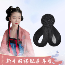 Spring and autumn wigs full hair after pressing hair bun daily good match fairy style hair bag Hanfu female song bow