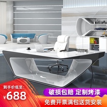 White paint boss table simple modern president table combination manager table boss desk boss desk