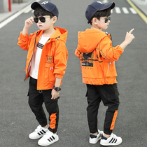  Boys  autumn suit 2021 new childrens net red boys spring and autumn western two-piece Korean sports trend