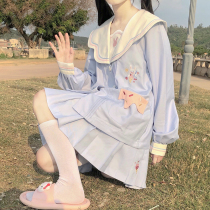 (Meow Sheng Ben Meow)Bobo Rabbit original cute kindergarten genuine jk uniform skirt suit full set of summer short sleeves