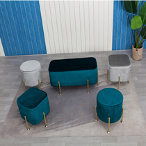 Shoe stool soft bag round stool rectangular iron Nordic style simple light luxury modern home door cloakroom stool