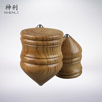 Children and elderly nostalgic solid wood gyro adult fitness gyro Ice Monkey whip desktop toy ice GA with whip