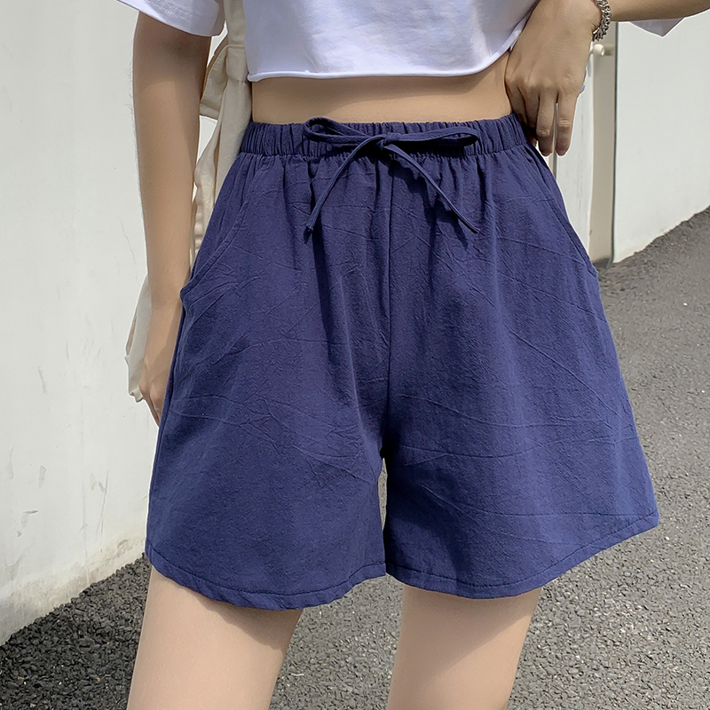 Shorts Women's New Summer Cotton and Hemp Split Pants for Overwear Large Home Wide Leg Pants Loose High Waist Korean casual pants