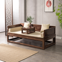 New Chinese Arhat Bed Solid Wood South Elm Simple Hotel Tea House B&B Living Room Sofa Combination Zen Bed