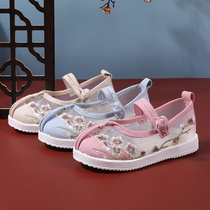 Childrens cloth shoes Net shoes Summer ethnic style embroidered shoes Chinese style Hanfu shoes Ancient costume embroidery girls old Beijing shoes